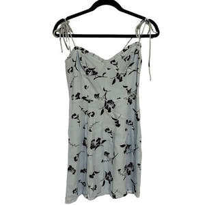 Aritzia Wilfred Fable Heatwave Blue Floral Bustier Style Mini Dress Size 4‎ NWT
